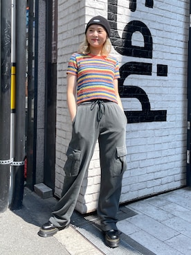 出村彩乃さん（レディース・159cm）の夏コーディネート