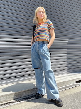 出村彩乃さん（レディース・159cm）の夏コーディネート