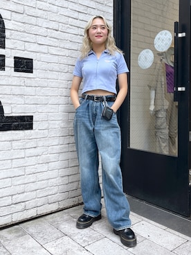 「フルジップ」｜出村彩乃さん（レディース・159cm）の夏コーディネート