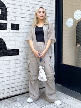 出村彩乃さん（レディース・159cm）の夏コーディネート