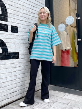 出村彩乃さん（レディース・159cm）の夏コーディネート