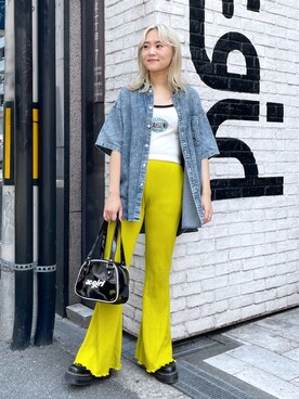 出村彩乃さん（レディース・159cm）の夏コーディネート