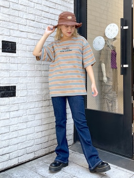 出村彩乃さん（レディース・159cm）の夏コーディネート