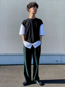 「フハクTシャツ」｜しーな。さん（メンズ・176cm）の夏コーディネート