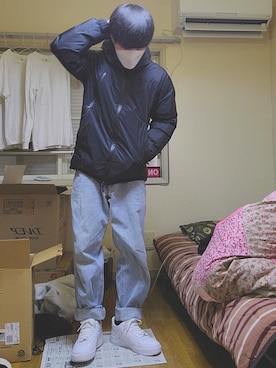 「Levis」｜「アイテム（ダウンジャケット/コート）」を使った、KIさん（メンズ・168cm）の冬コーディネート
