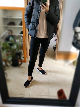 「Eddie Bauer（エディーバウアー）のアイテム（ジャケット/アウター）」を使った、Hannahさん（レディース・155cm）の冬コーディネート