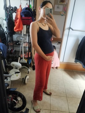 「ZARA（ザラ）のアイテム（サンダル）」を使った、Hannahさん（レディース・155cm）の夏コーディネート