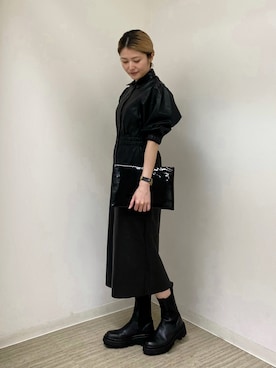 「ALLSAINTS（オールセインツ）のアイテム（シャツワンピース）」を使った、Emiさん（レディース・156cm）の秋コーディネート