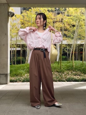 「coen（コーエン）のアイテム（トップス）」を使った、miou.さん（レディース・152cm）の春コーディネート