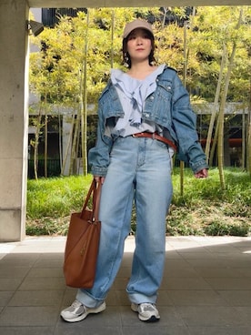 「YANUK（ヤヌーク）のアイテム」を使った、miou.さん（レディース・152cm）の春コーディネート