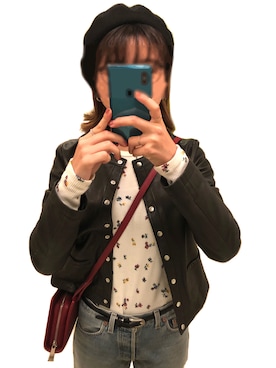 「花柄」｜「アイテム（ノーカラーコート）」を使った、どんくんさん（レディース・161cm）の秋コーディネート