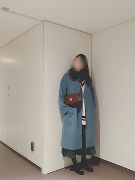 「アイテム（その他アウター、ブルー系）」を使った、namiさん（レディース・167cm）の冬コーディネート
