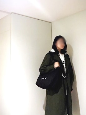 「agnes b.（アニエスベー）の【WEB限定】GO03-01  ロゴトートバッグ（トートバッグ）」を使った、namiさん（レディース・167cm）の秋コーディネート