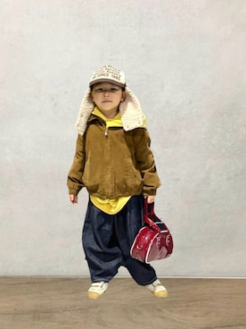 「KAPITAL（キャピタル）のアイテム」を使った、D A Nさん（キッズ・110cm）の春コーディネート