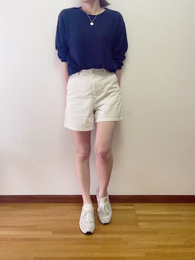 「ワッフル」｜「アイテム（チノパンツ）」を使った、suzu.さん（レディース・160cm）の夏コーディネート