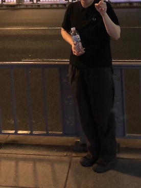 「FRED PERRY（フレッドペリー）のアイテム（ポロシャツ）」を使った、ボーイさん（レディース・165cm）の秋コーディネート