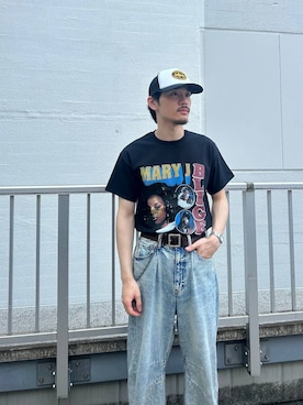 「RAGEBLUE（レイジブルー）のアイテム（キャップ）」を使った、りゅうさん（メンズ・173cm）の夏コーディネート