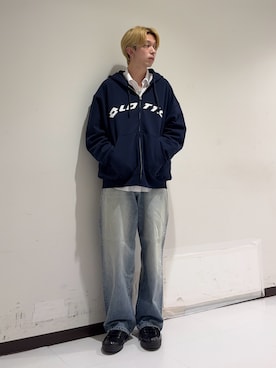 「アイテム（スウェット）」を使った、manatoさん（メンズ・173cm）の秋コーディネート