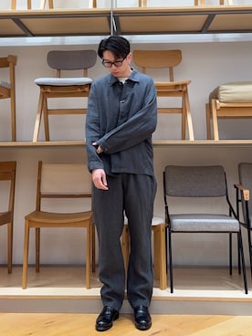 「URBAN RESEARCH DOORS（アーバンリサーチドアーズ）のシルケットリネン シャツジャケット（その他アウター、ブラック系）」を使った、manatoさん（メンズ・173cm）の春コーディネート