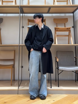 「おでかけコーデ」｜「アイテム（チェスターコート）」を使った、manatoさん（メンズ・173cm）の冬コーディネート