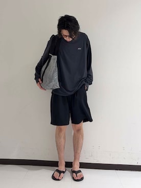 「ISLAND SLIPPER（アイランドスリッパ）のアイテム（サンダル）」を使った、manatoさん（メンズ・173cm）の夏コーディネート