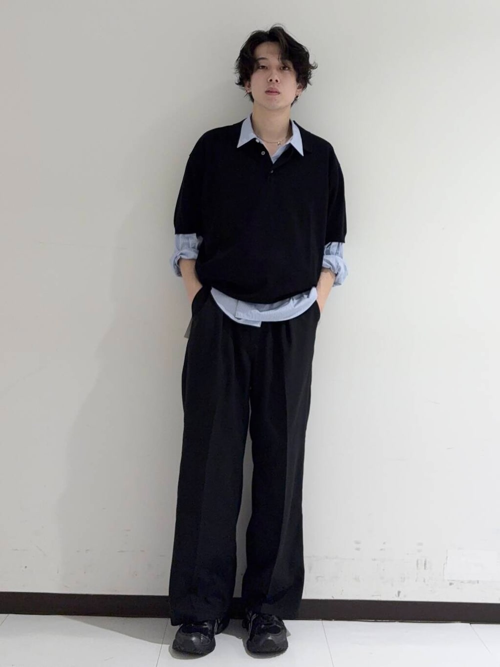 「アーバンリサーチ、キレイめ、URBANRESEARCH、レイヤード、夏コーデ、夏、newarrival、休日スタイル、ポロシャツ、20代、メンズスタイル、綺麗め、メンズ、ur、休日」｜「THOMAS MASONのnew basic　THOMAS MASON OVER SHIRTS（シャツ/ブラウス、その他）」を使った、manatoさん（メンズ・173cm）の夏コーディネートの1枚目の写真