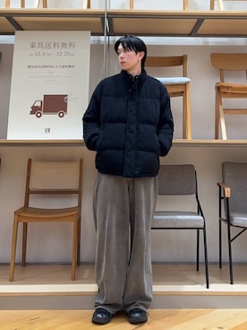 「おでかけコーデ」｜「アイテム（ダウンジャケット/コート）」を使った、manatoさん（メンズ・173cm）の冬コーディネート