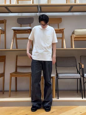 「URBAN RESEARCH（アーバンリサーチ）のTHE NORTH FACE PURPLE LABEL　8OZ FIELD POCKET T-SHIRTS（Tシャツ/カットソー、ホワイト系）」を使った、manatoさん（メンズ・173cm）の春コーディネート