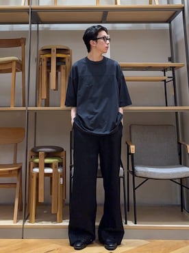 「URBAN RESEARCH（アーバンリサーチ）のWide Dad　BREEZY TECH SHORT-SLEEVE T-SHIRTS（Tシャツ/カットソー、グレー系）」を使った、manatoさん（メンズ・173cm）の夏コーディネート