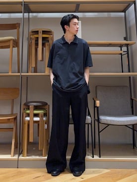 「URBAN RESEARCH（アーバンリサーチ）のWide Dad　BREEZY TECH ポロシャツ（ポロシャツ、グレー系）」を使った、manatoさん（メンズ・173cm）の夏コーディネート