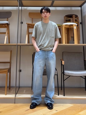「URBAN RESEARCH（アーバンリサーチ）のTHE NORTH FACE　SHORT-SLEEVE CREPE WEAVE T-SHIRTS（Tシャツ/カットソー、グレー系）」を使った、manatoさん（メンズ・173cm）の春コーディネート