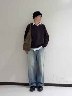 「アイテム（ニットキャップ/ビーニー）」を使った、manatoさん（メンズ・173cm）の秋コーディネート
