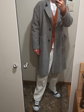 「アイテム（チェスターコート）」を使った、リーダーさん（レディース・165cm・40代）の冬コーディネート