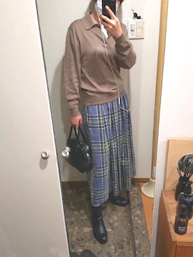 ニットポロシャツ 長袖 を使ったレディース人気ファッションコーディネート Wear