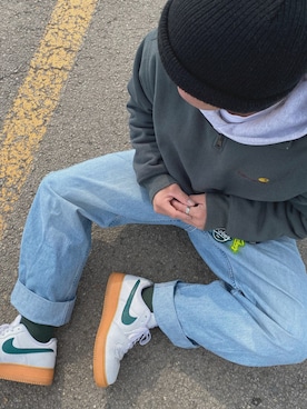 「アイテム（スウェット）」を使った、陸斗さん（メンズ・169cm）の春コーディネート