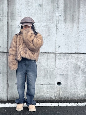 「アイテム（キャスケット）」を使った、reaxcheeseさん（キッズ・143cm）の冬コーディネート