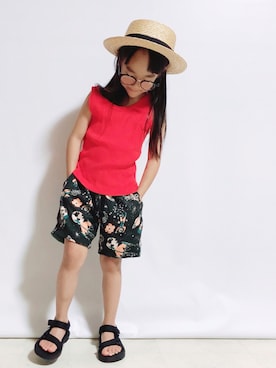「アイテム（タンクトップ）」を使った、reaxcheeseさん（キッズ・110cm）の夏コーディネート