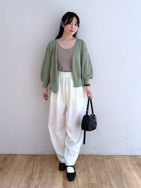 「高見え」｜「アイテム（バレエシューズ）」を使った、yuiさん（レディース・158cm）の春コーディネート