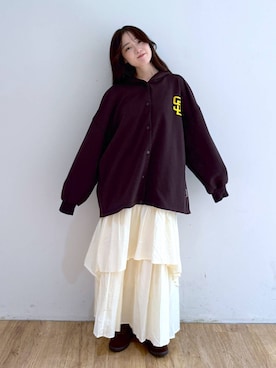「アイテム（パーカー）」を使った、yuiさん（レディース・158cm・20代）の夏コーディネート