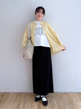 「高見え」｜「アイテム（バレエシューズ）」を使った、yuiさん（レディース・158cm）の春コーディネート
