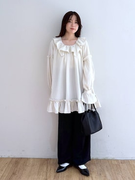 「アイテム（スラックス）」を使った、yuiさん（レディース・158cm・20代）の夏コーディネート