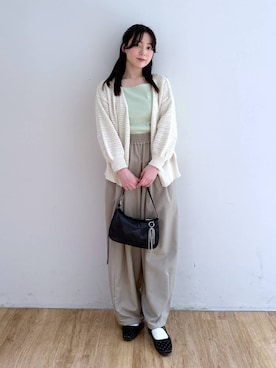 「高見え」｜「アイテム（バレエシューズ）」を使った、yuiさん（レディース・158cm）の春コーディネート