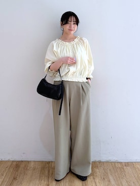 「高見え」｜「アイテム（バレエシューズ）」を使った、yuiさん（レディース・158cm）の春コーディネート