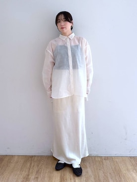「高見え」｜「アイテム（バレエシューズ）」を使った、yuiさん（レディース・158cm）の春コーディネート