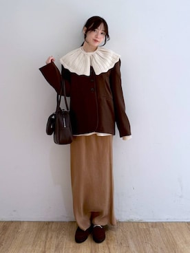 「LOWRYS FARM（ローリーズファーム）のＢＩＧカラーニットＬＳ　600397（ニット/セーター）」を使った、yuiさん（レディース・158cm）の秋コーディネート