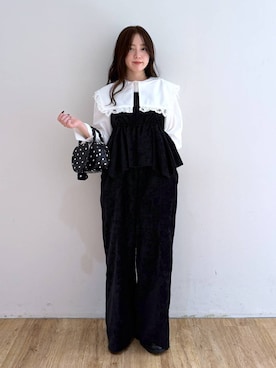 「アイテム（オールインワン・サロペット）」を使った、yuiさん（レディース・158cm）の秋コーディネート