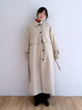 「アイテム（ステンカラーコート）」を使った、yuiさん（レディース・158cm・20代）の秋コーディネート