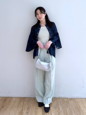 「高見え」｜「アイテム（バレエシューズ）」を使った、yuiさん（レディース・158cm）の春コーディネート