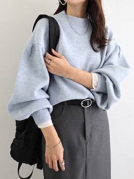 「モックネック」｜andmeさん（レディース・160cm）の秋コーディネート