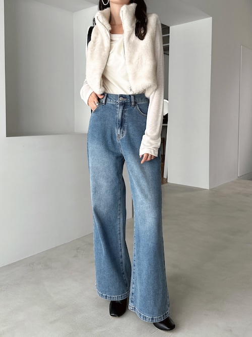 ショート丈フォックスファーベスト